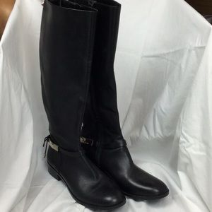 Like New, WIDE CALF. Leather High Black Boots